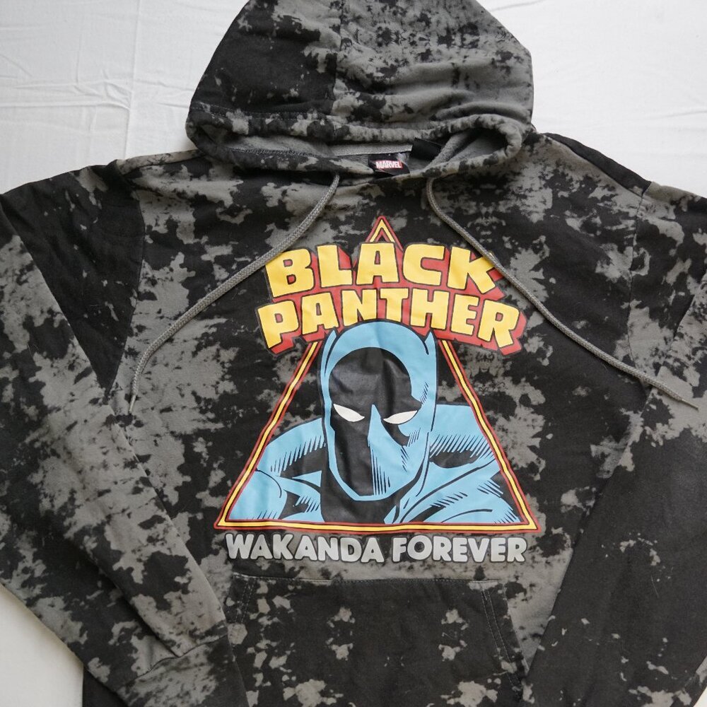 Marvel Black Panther Acid Wash Hoodie, Size Small